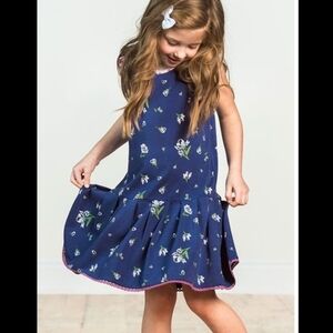 Girls Matilda Jane 435 Camp MJC Photo Op Dress Sz 12 Blue White Pink Floral